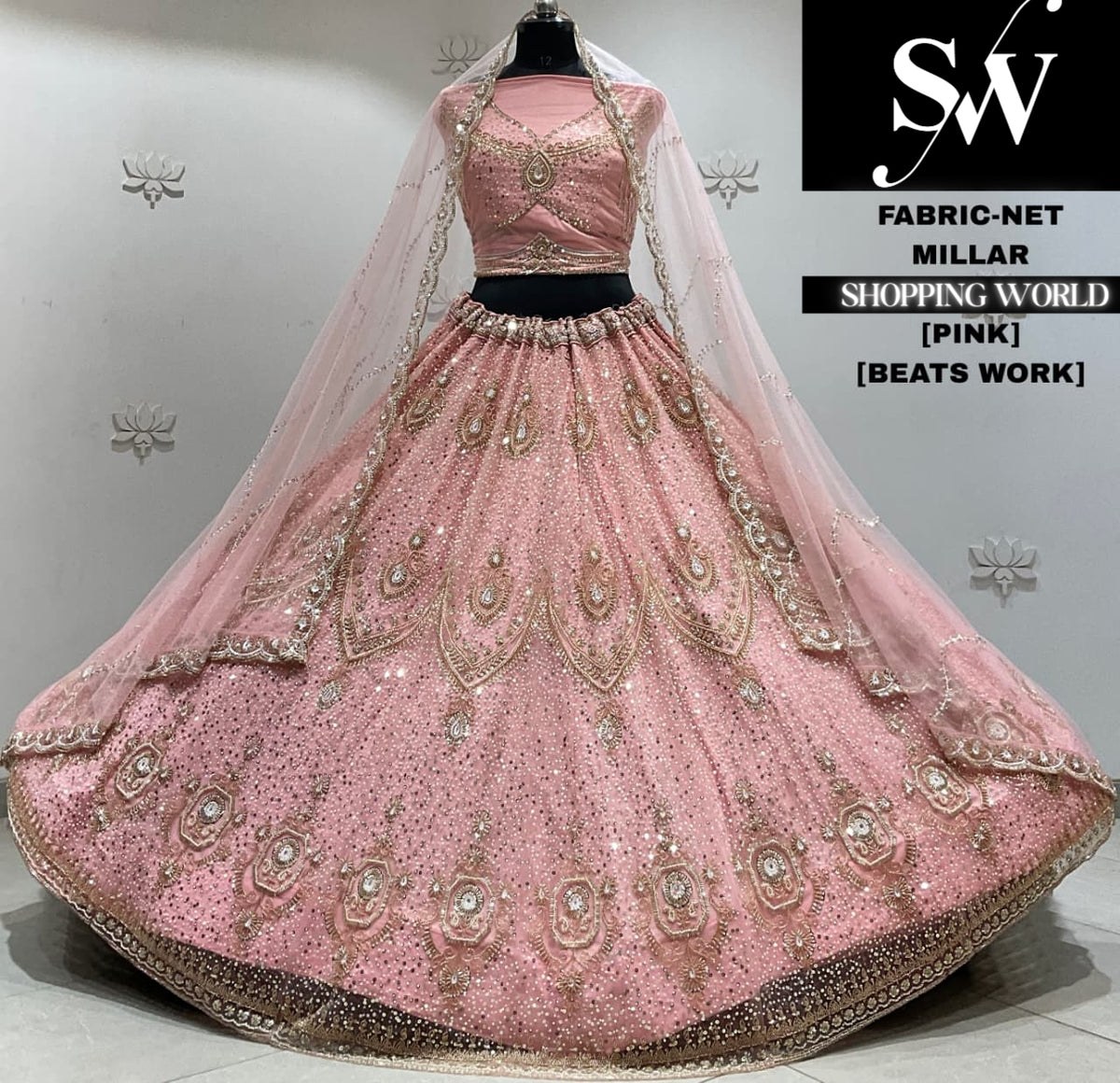 Sky blue net Lehenga