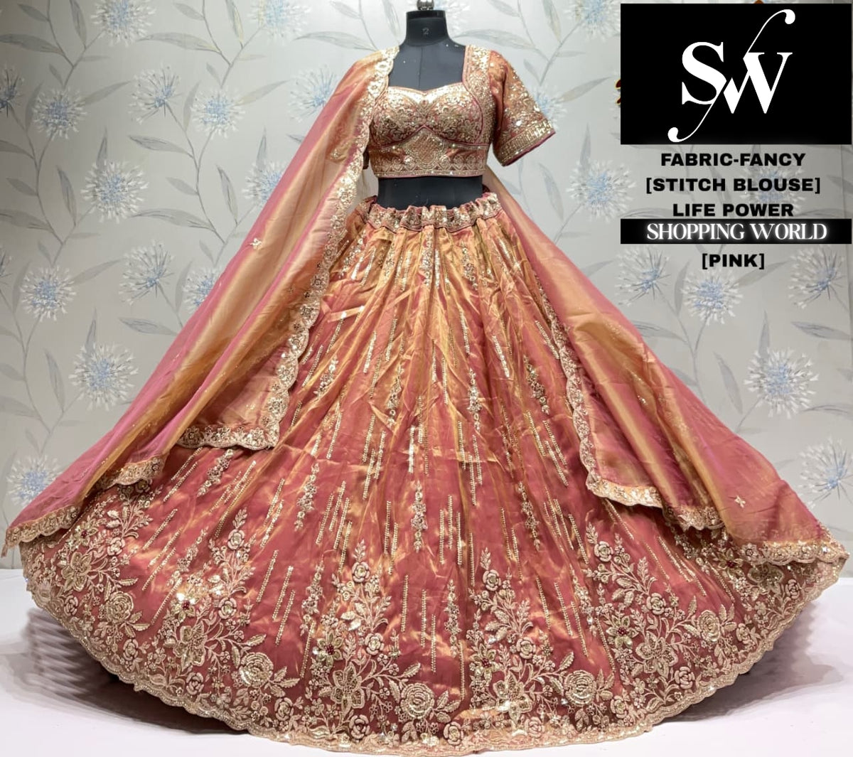 Sky blue fancy crop top Lehenga