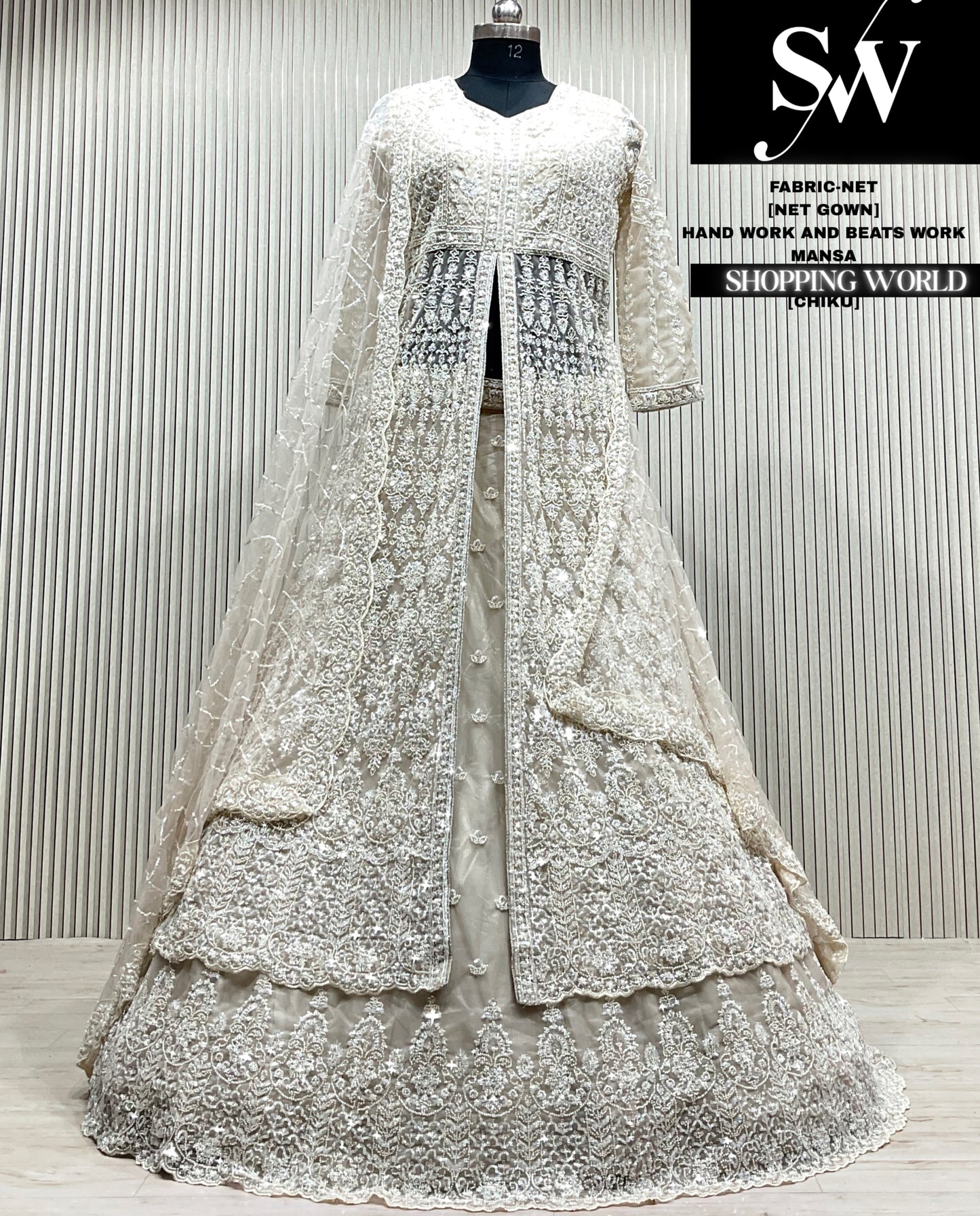 White net Long Farshi Garara Indo Western Dress