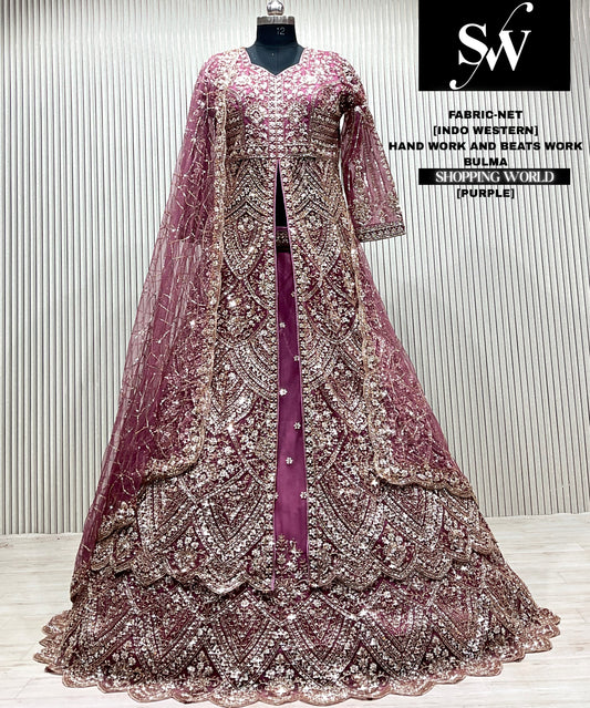 Sky blue Long Farshi Garara Indo Western Dress