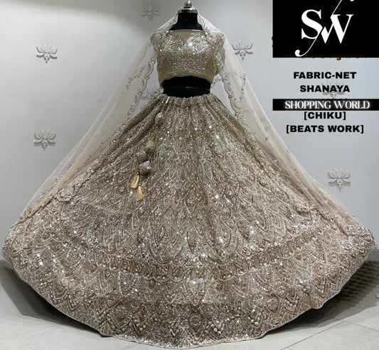 White net crop top Lehenga