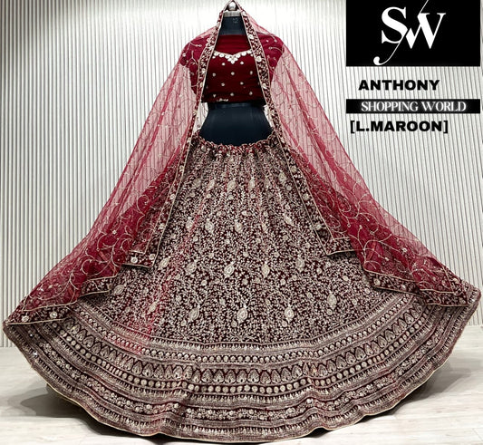 Wine bridal Lehenga