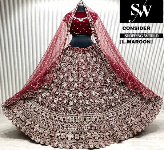 D.maroon bridal Lehenga