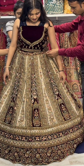 Designer Maroon White Happy customer Designer lehenga