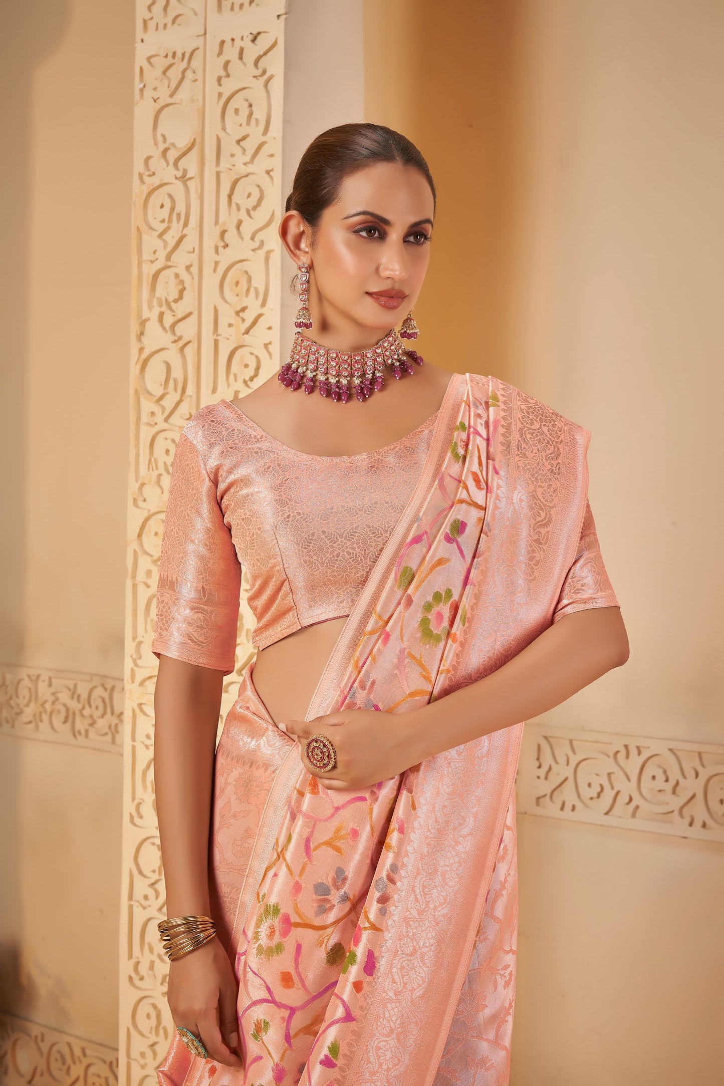 Light pink Mirracle Saree 6105