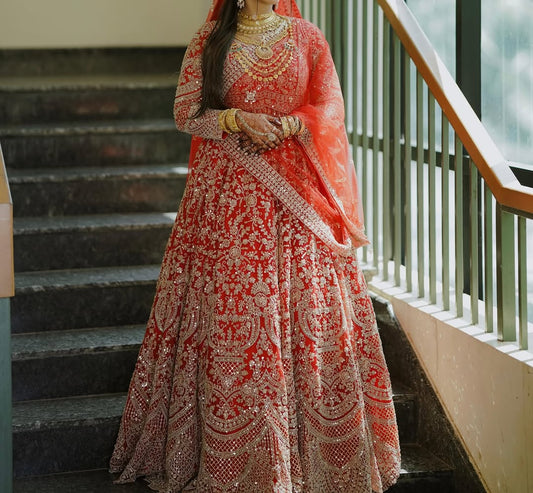 Awesome Orange crop top Lehenga Happy Customer
