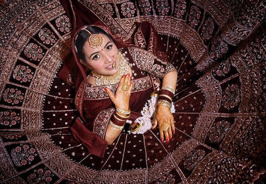 Astonishing maroon bridal lehenga Happy Customer