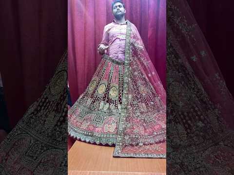 Tremendous maroon peacock bridal Lehenga
