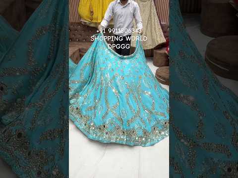 Sky Blue Mirror Work Lehenga