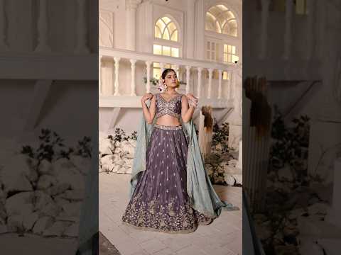 Chiffon Sequinse embroidery Semi-Stitched purple Lehenga choli & Dupatta