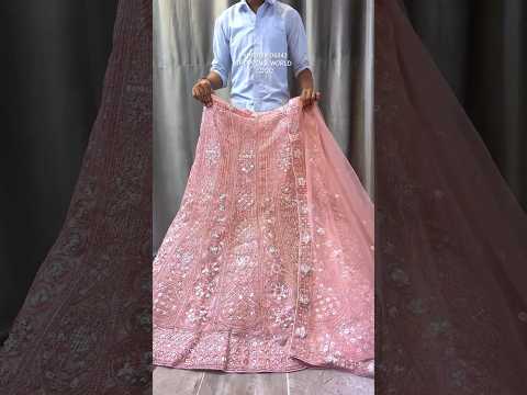 Embellished pink peach Lehenga