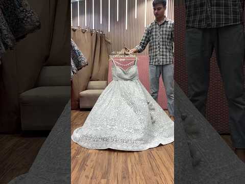 Designer white crop top Lehenga