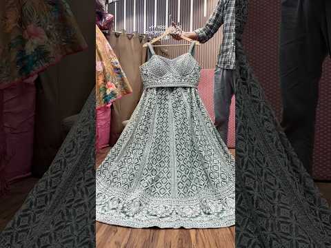 Charming green crop top Lehenga