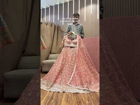 Majestic orange pink crop top Lehenga