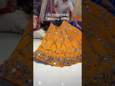 Sparkling Rust Orange Mirror Work Lehenga