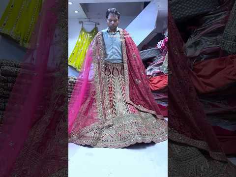 Attractive red pink maroon bridal Lehenga