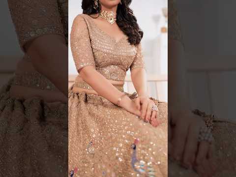 Awesome peach peacock lehenga