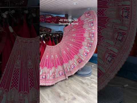 Rani pink peacock handwork Bridal Lehenga