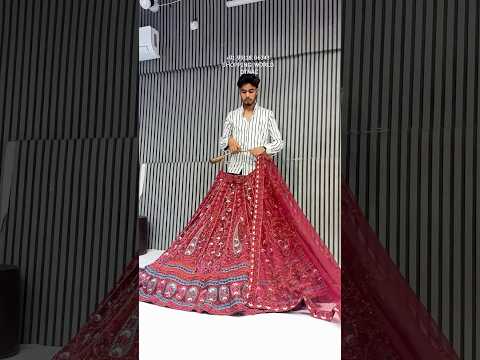 Beautiful maroon peacock handwork bridal Lehenga