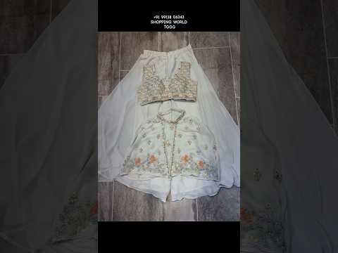 Pleasing white crop top Lehenga