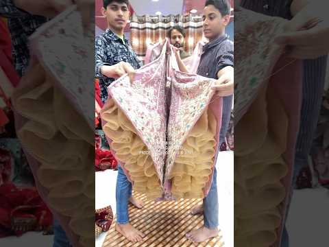 Lehenga de seda color rosa bebé hecha a mano