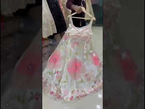 Designer White pink Floral Pdp Ready to wear Crop top Lehenga