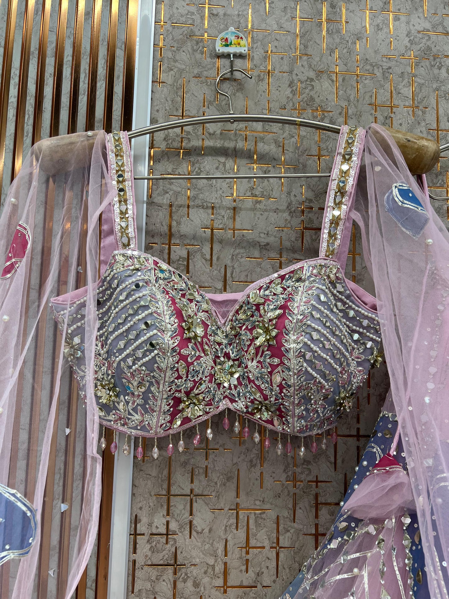 Sky Blue Pdp Crop Top Lehenga