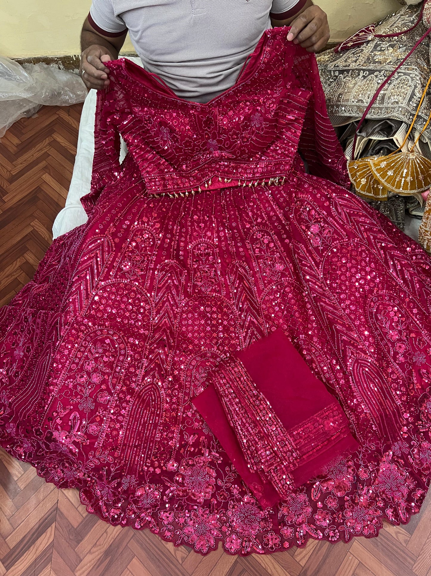Purple On Purple Monotone Crop Top lehenga