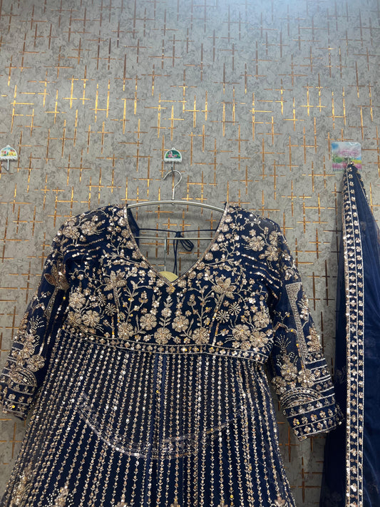 Purple Farshi garara muslim Bride Long Indo Dress