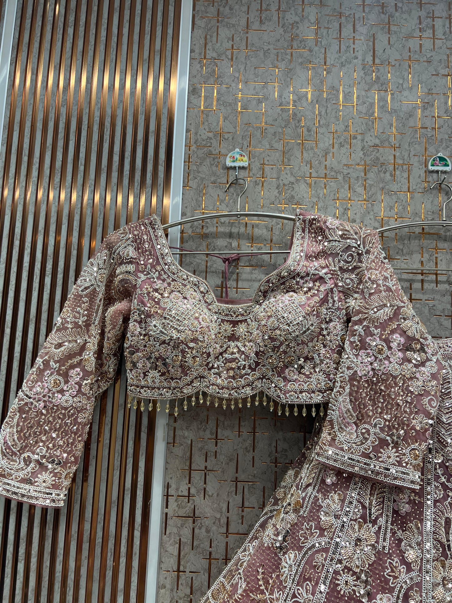 Attractive pink Ready to Wear crop top Lehenga