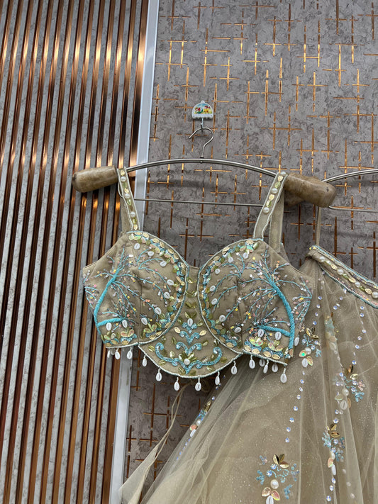 Peach Pdp Crop Top Lehenga