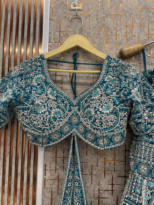 Hot Pink Crop Top Lehenga - Shopping World