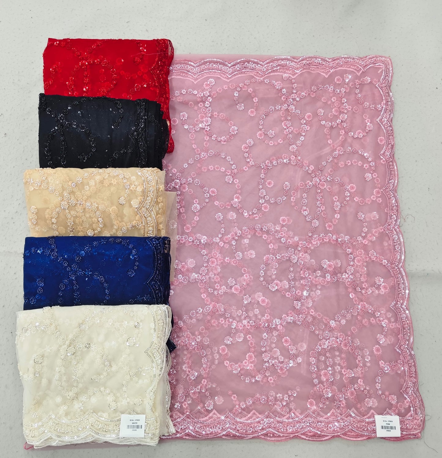 Golden Red Black Purple White Pink Designer Saree
