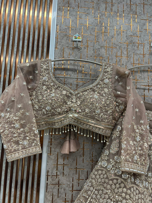 Ready to wear peach crop top Lehenga - Shopping World