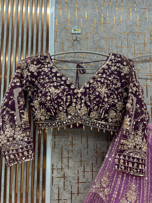 Double Shade Ready to wear Black Blue crop top Lehenga - Shopping World