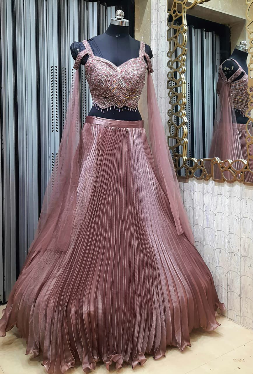 Onion pink Corset Blouse Crop Top Lehenga