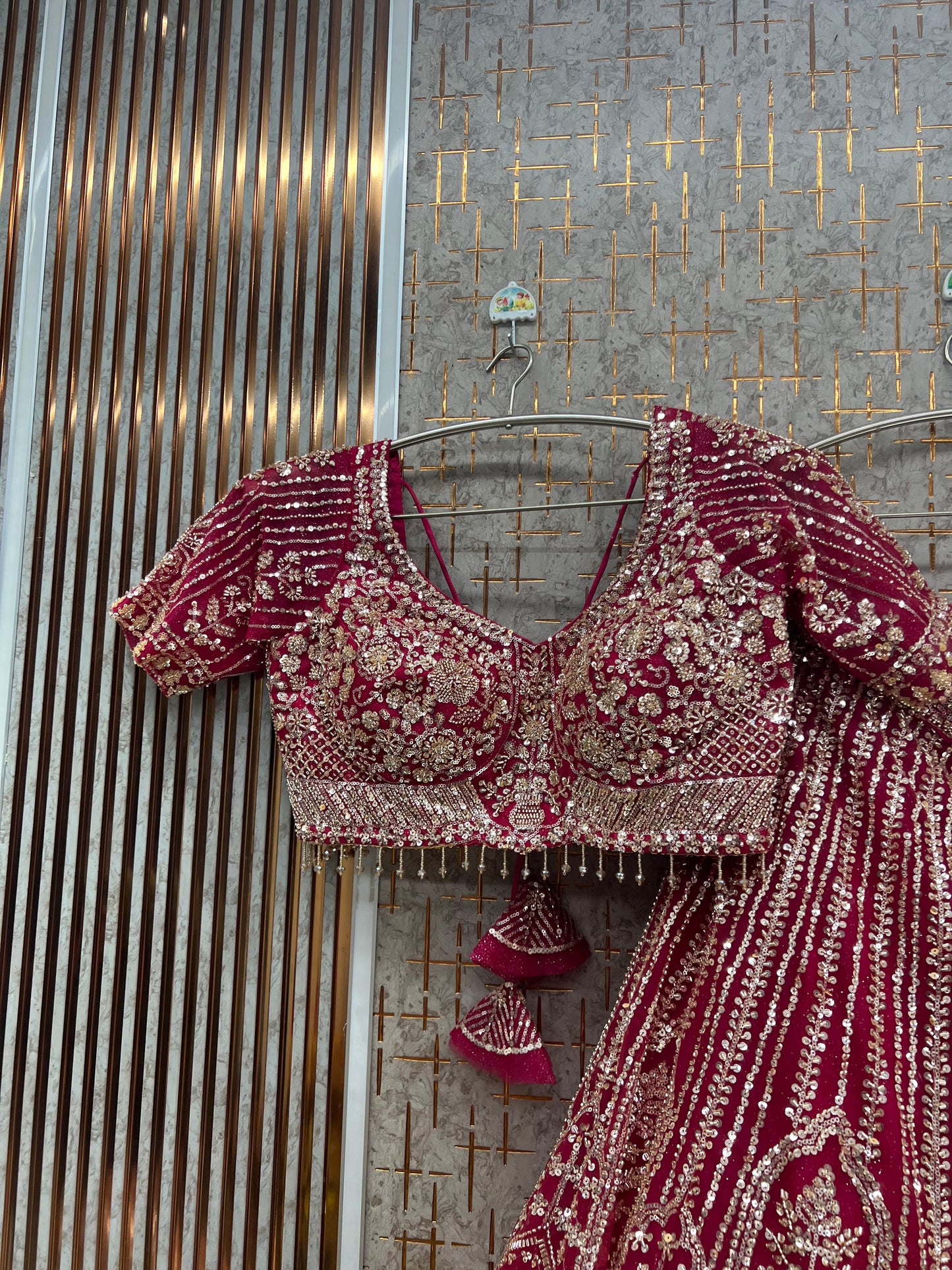 Ready to wear Hot pink Crop Top Lehenga - Shopping World