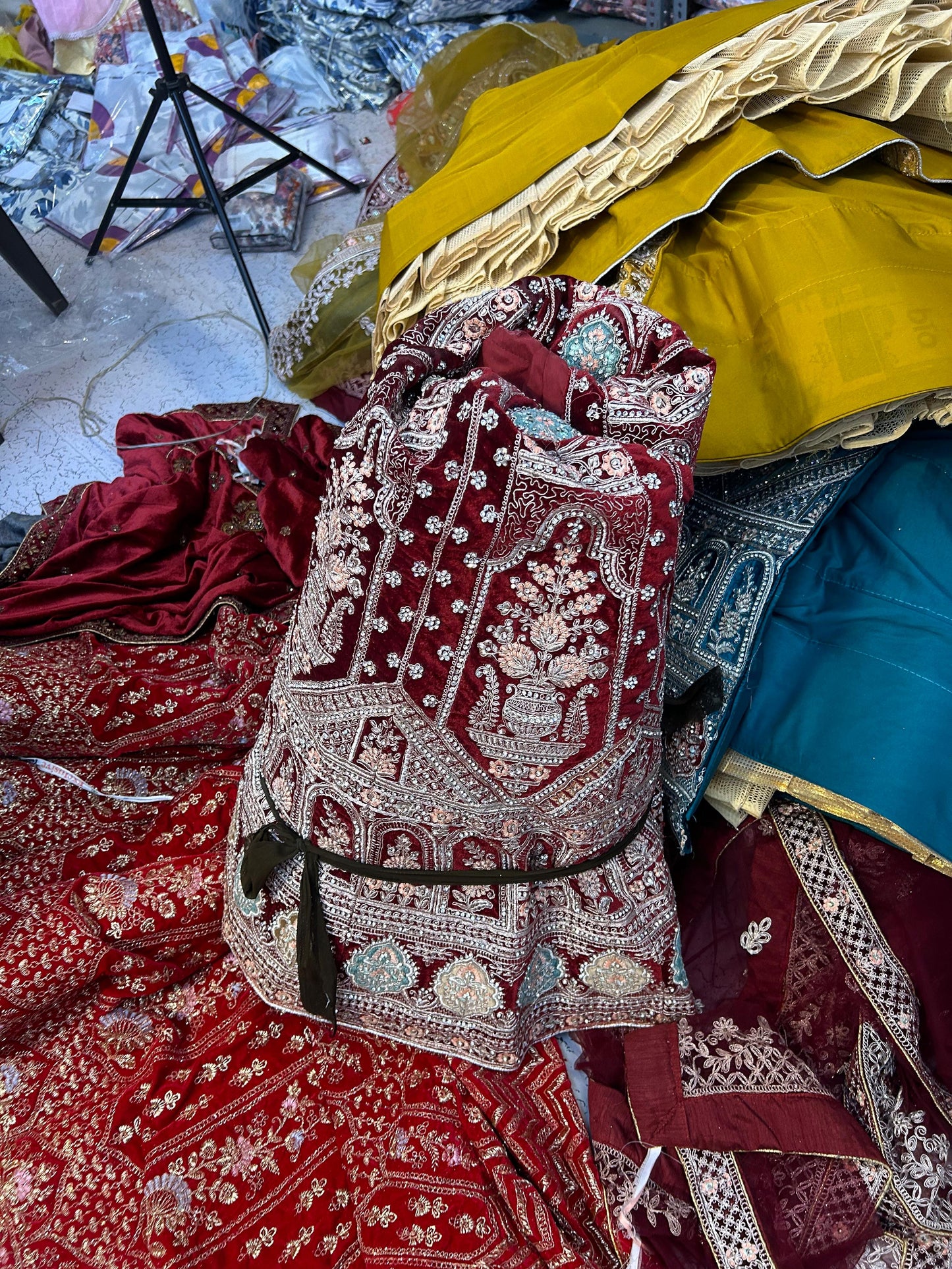 Maroon bridal lehenga