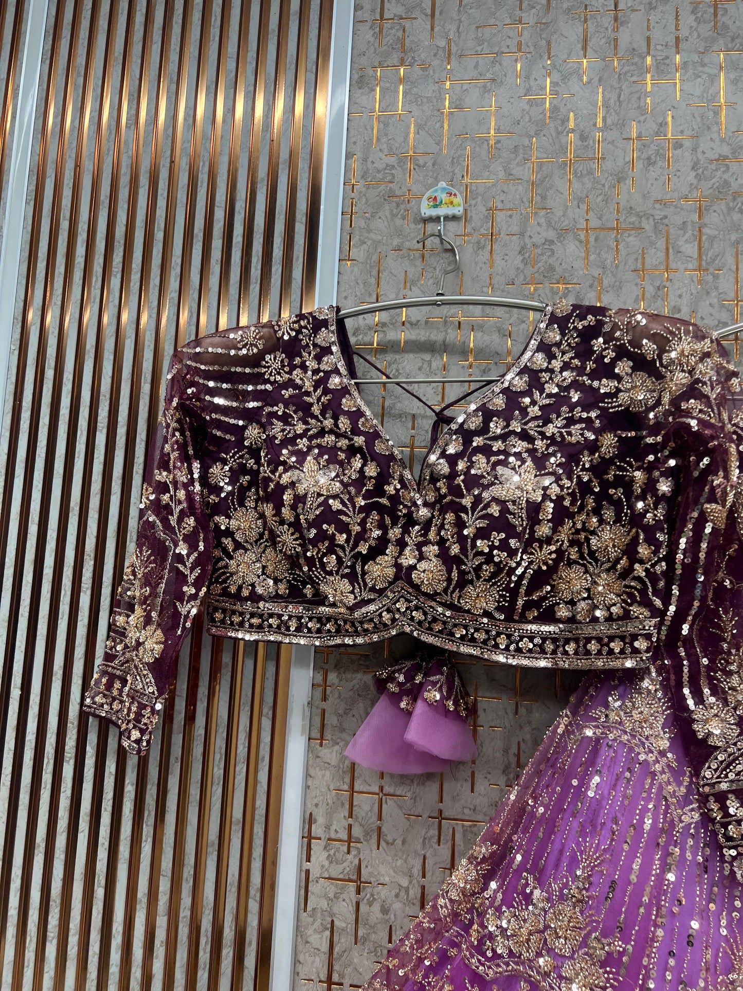 Double Shade Green Crop Top Lehenga