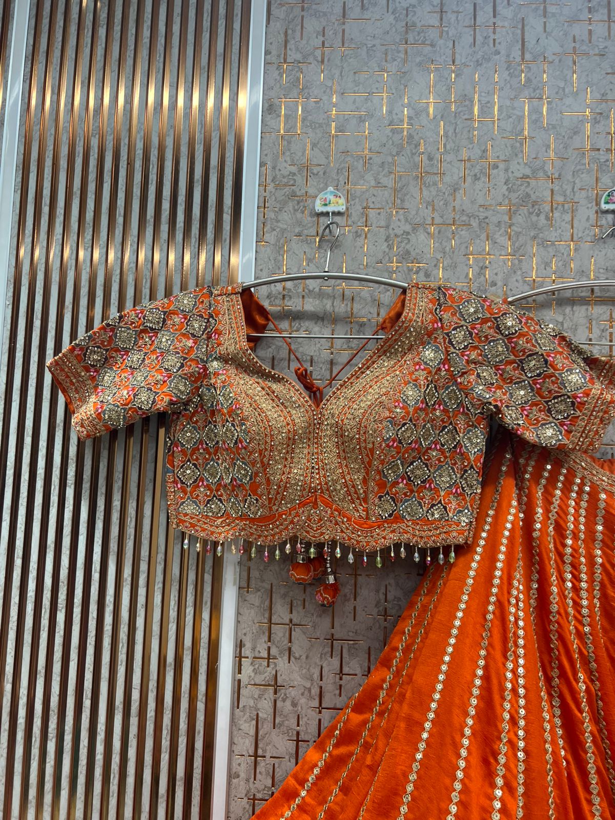 Blue Crop top Lehenga