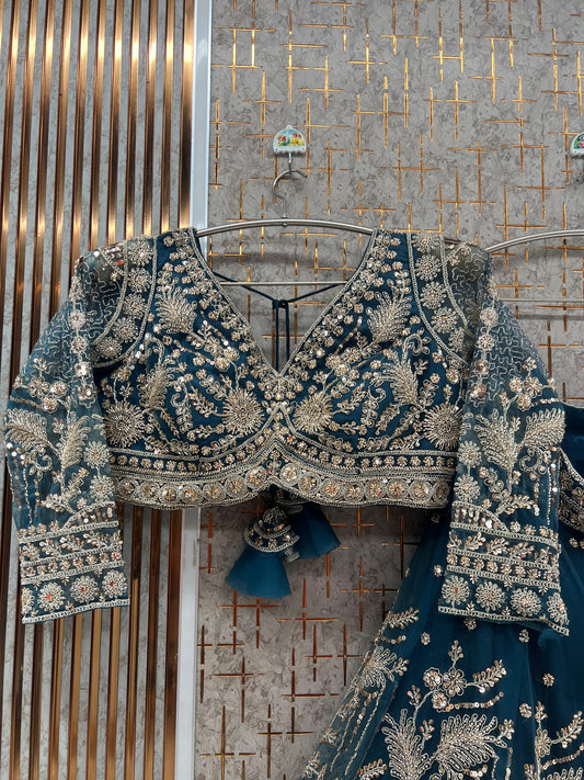 Navy Blue Crop top Lehenga