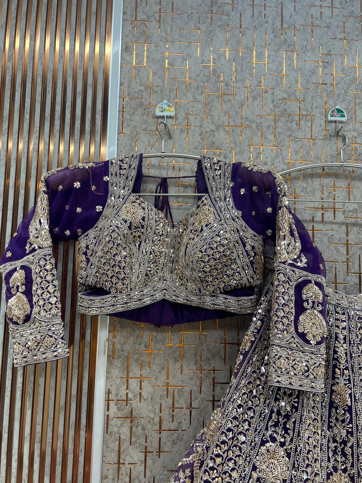 Blue Crop Top Lehenga