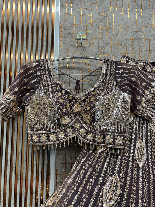 Lavender Crop Top Lehenga