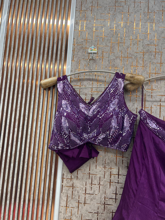 Hot pink Crop Top Lehenga - Shopping World