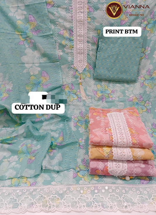 Lovely Sky blue salwar suit dress material(free size)