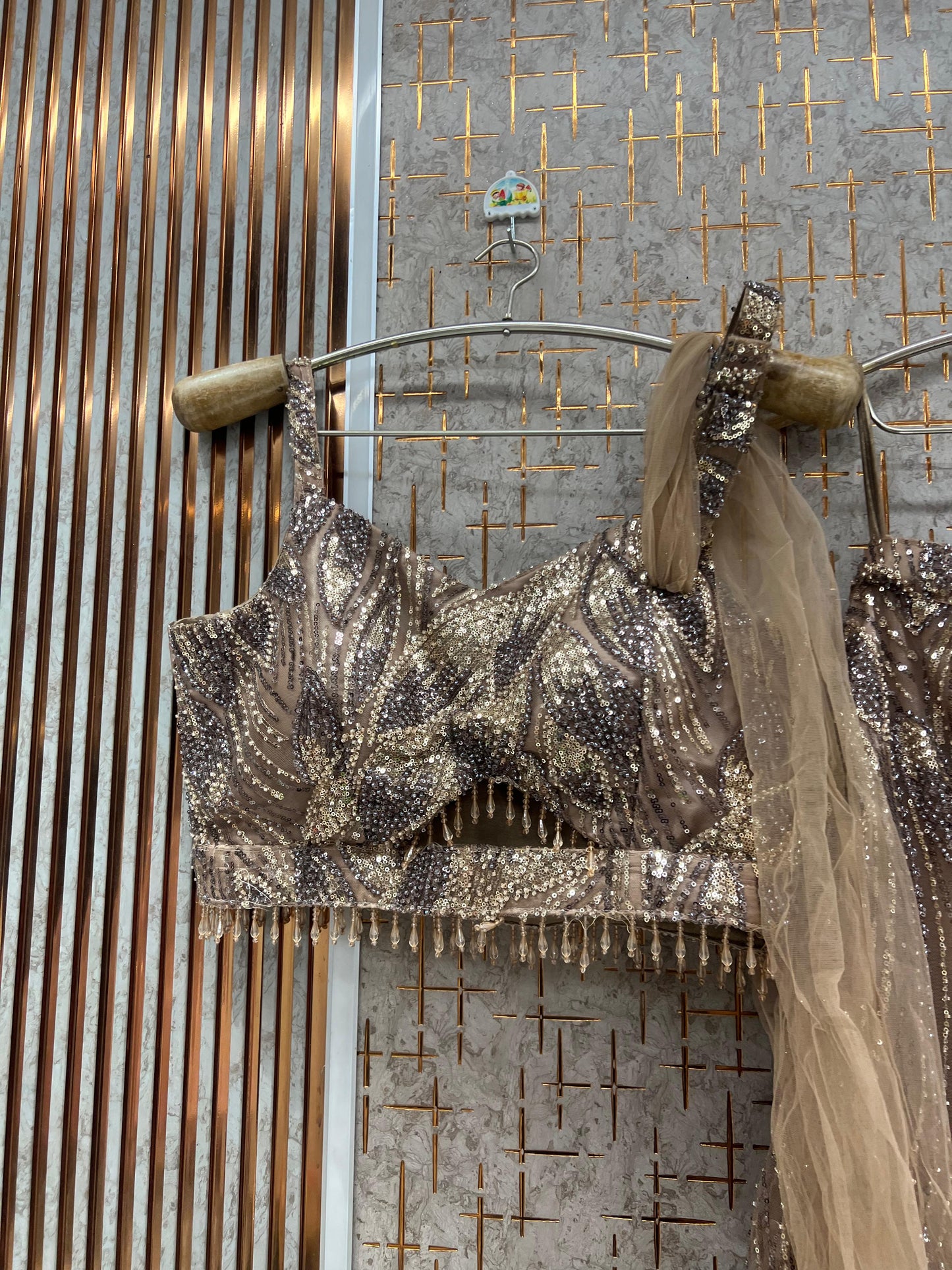 Silver Black Crop Top Lehenga - Shopping World