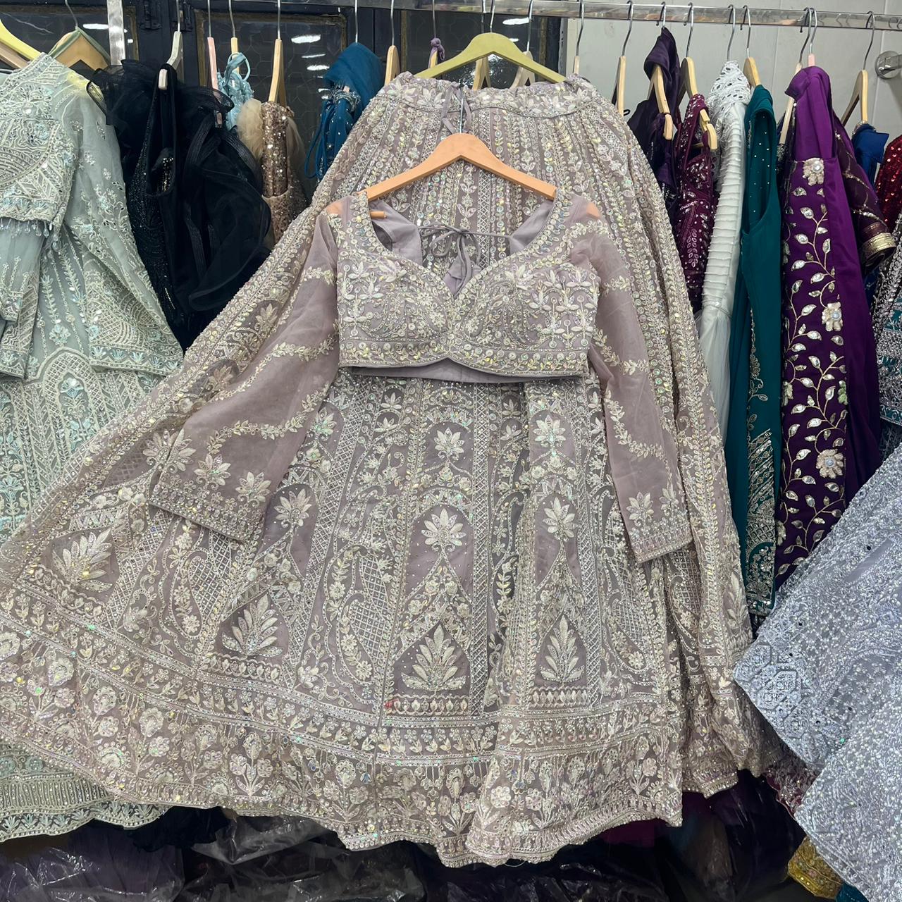 Lavender Crop Top Lehenga