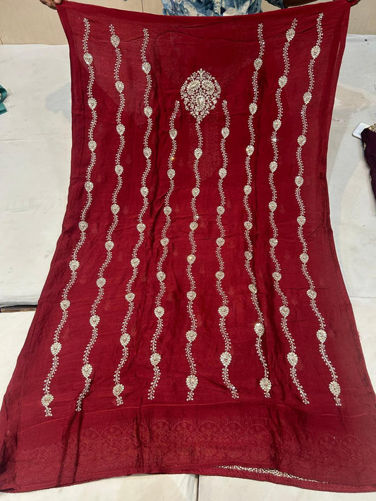 شينون الأحمر الرائع غير المتوحش بدلات سلوار مواد (حجم مجاني)