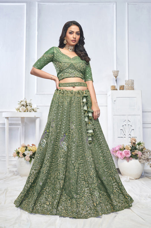 Fantastic green peacock lehenga