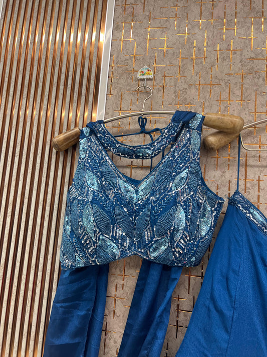 Hot pink Crop Top Lehenga - Shopping World